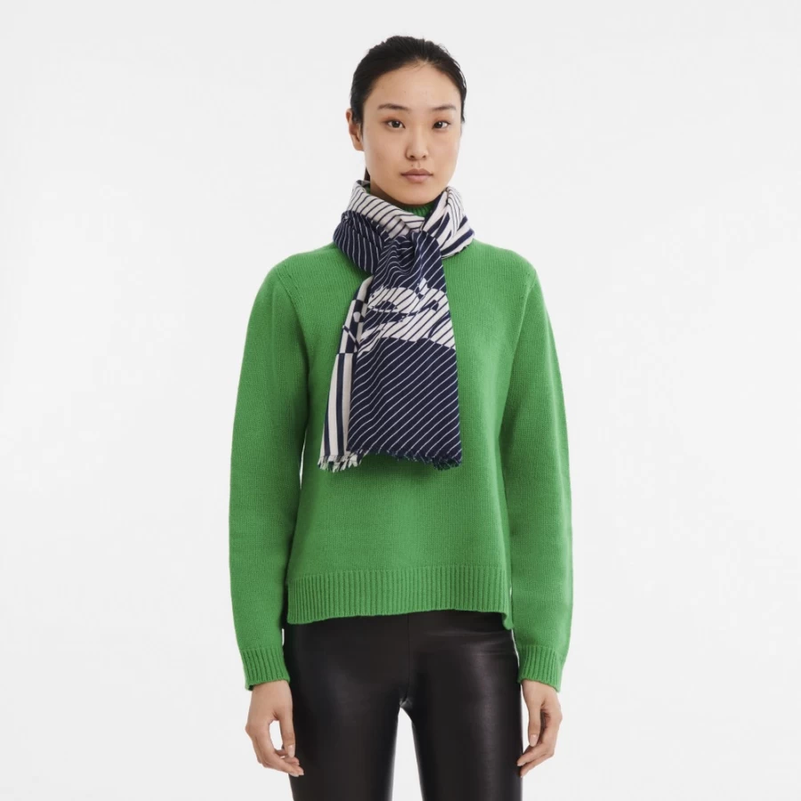 Longchamp Women's Fall Winter 2023 Navy White Collection