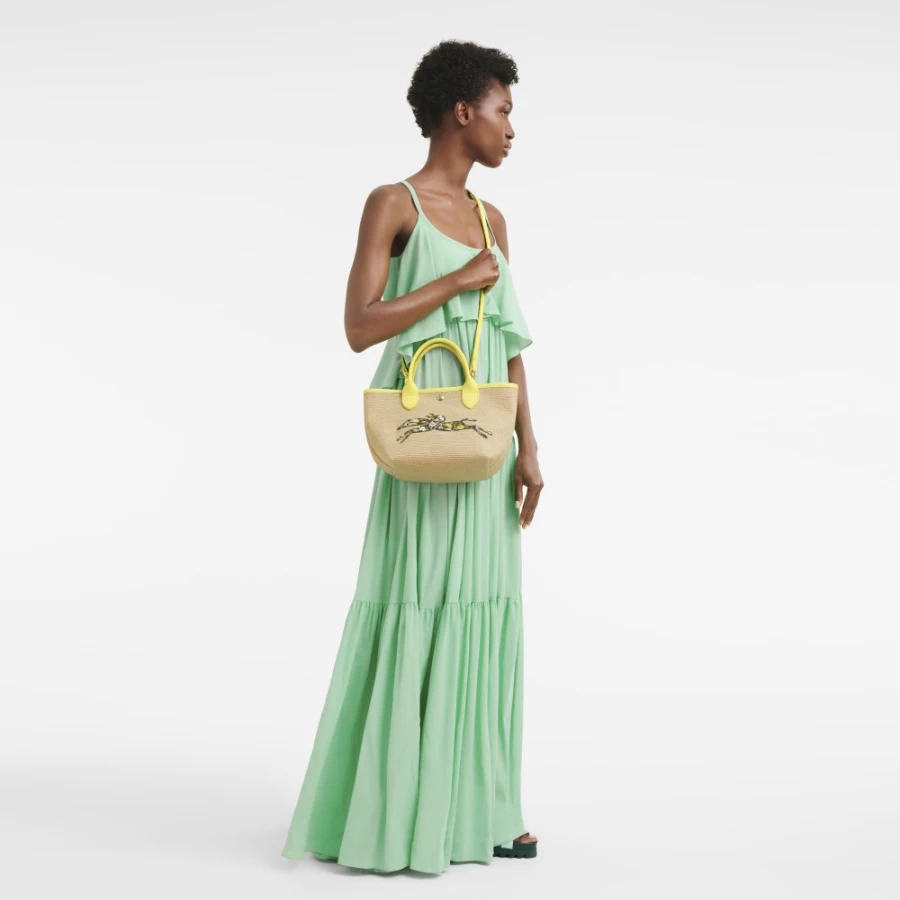 Longchamp Women's Le Pliage Yellow Foldable Tote Bag
